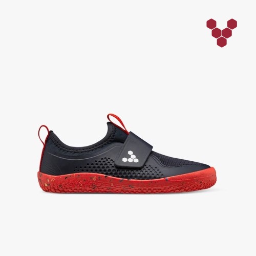 Vivobarefoot Primus Sport II Kids Trainers Navy/Red UK SQAY